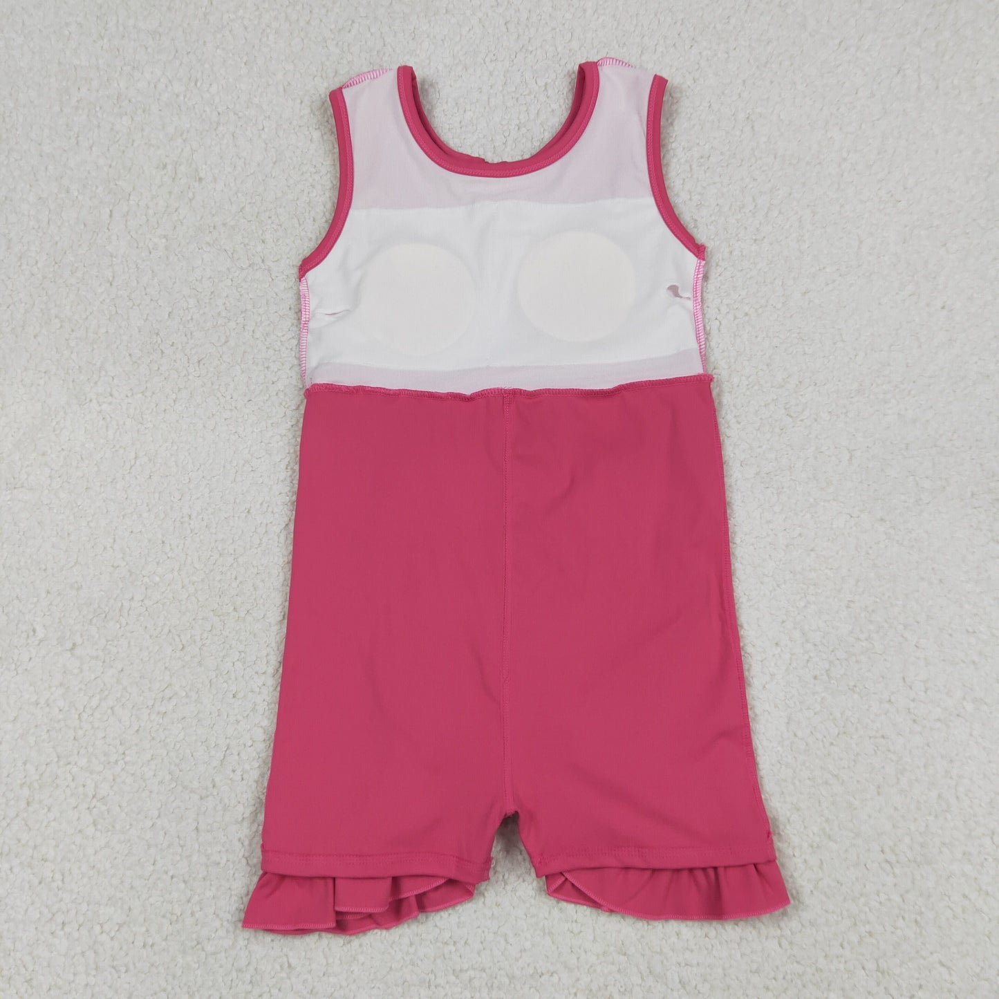 Baby Girls Kids Sleeveless Pink Scallop Yoga Active Knee Length Dress
