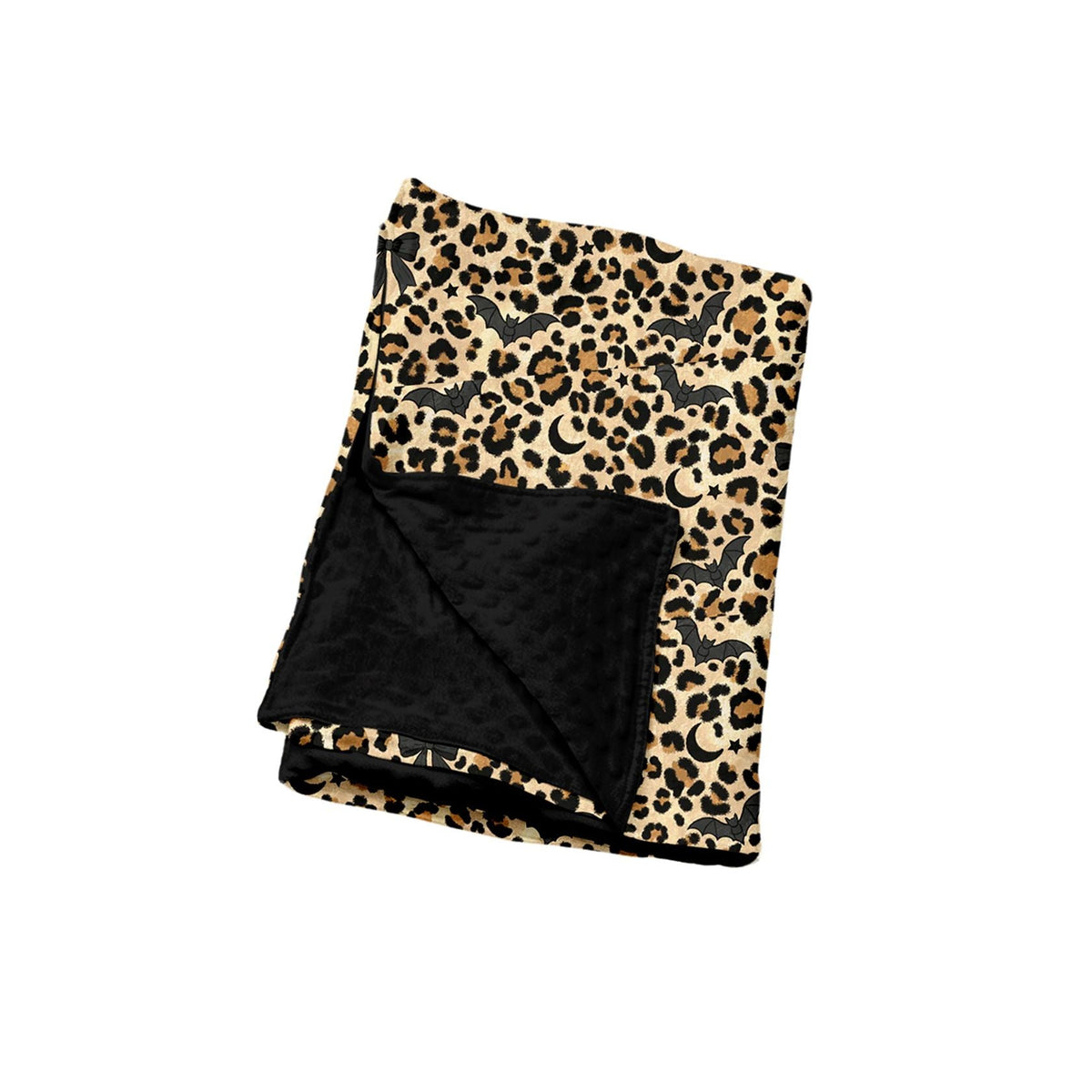 Moq 5 Preorder Baby Girls Toddler Bats Leopard Halloween Black Blanket
