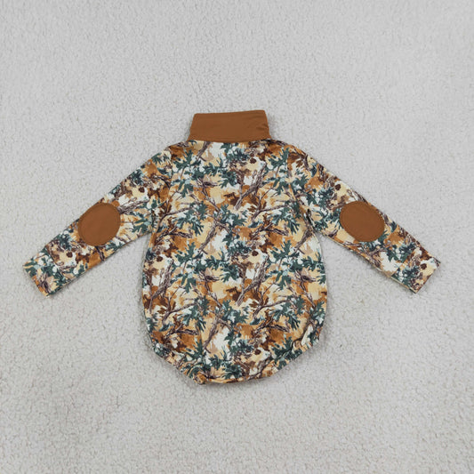 Baby Boys Infant Long Sleeves Camo Zipper Bubble Romper Clothes