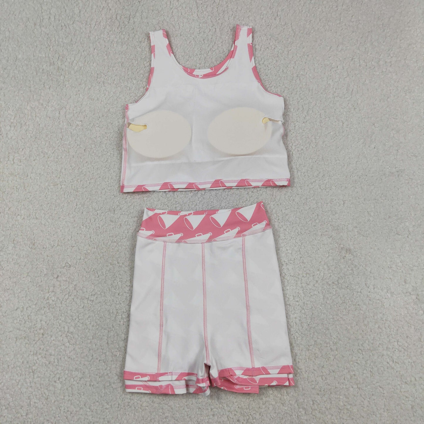 Baby Girls Kids Sleeveless Cheer Athletic Active Wear Tops Shorts Skirt Clothes Set