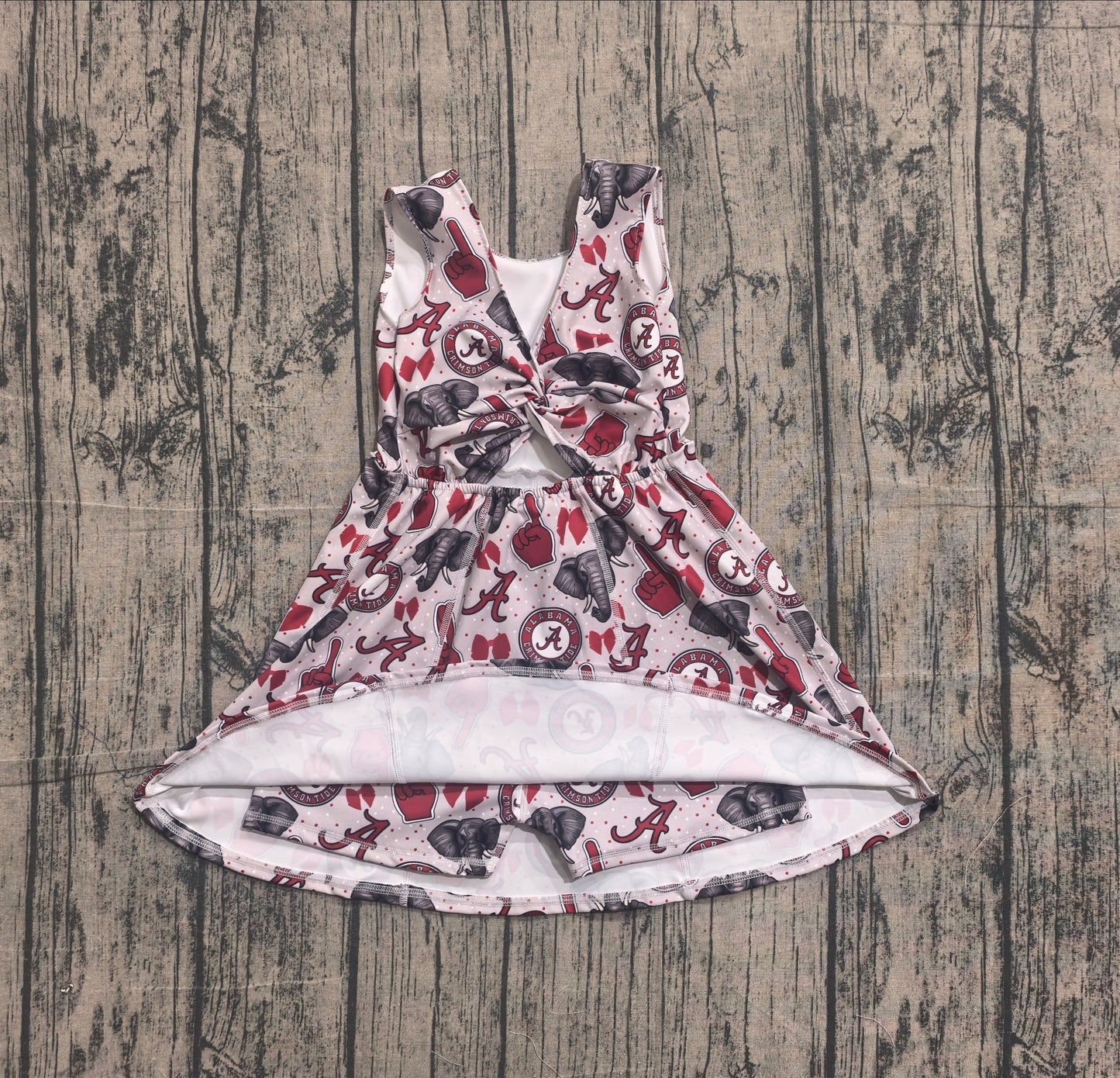 Preorder Baby Girls Kids Sleeveless Elephant Bows Team Yoga Active Shorts Dress