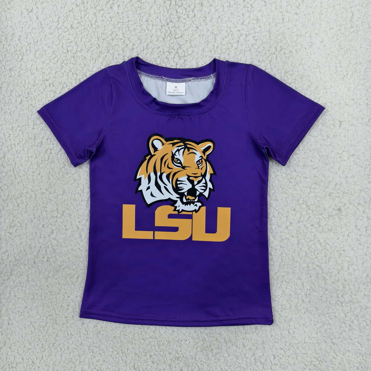 Baby Boy Kids Purple Short Sleeves Tiger Shirt Team Clothes