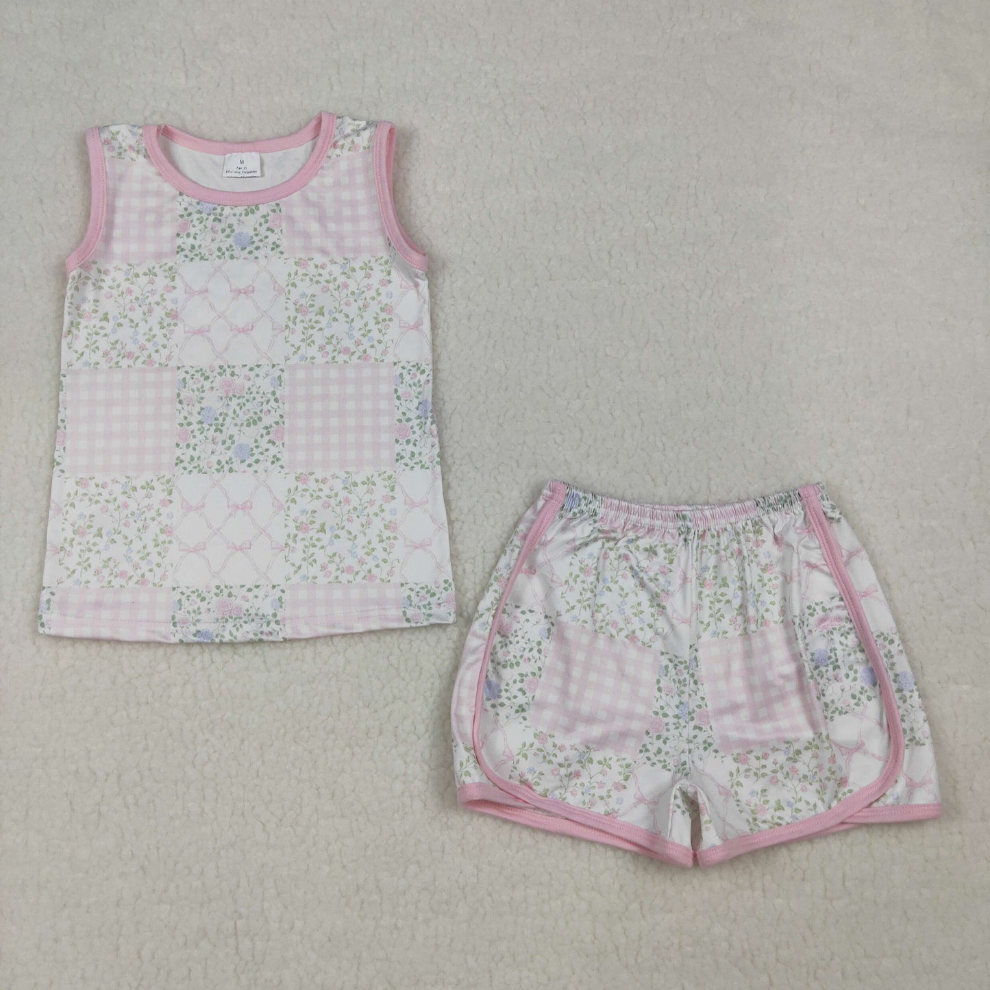 Baby Girls Kids Sleeveless Floral Bows Tops Shorts Summer Clothes Set