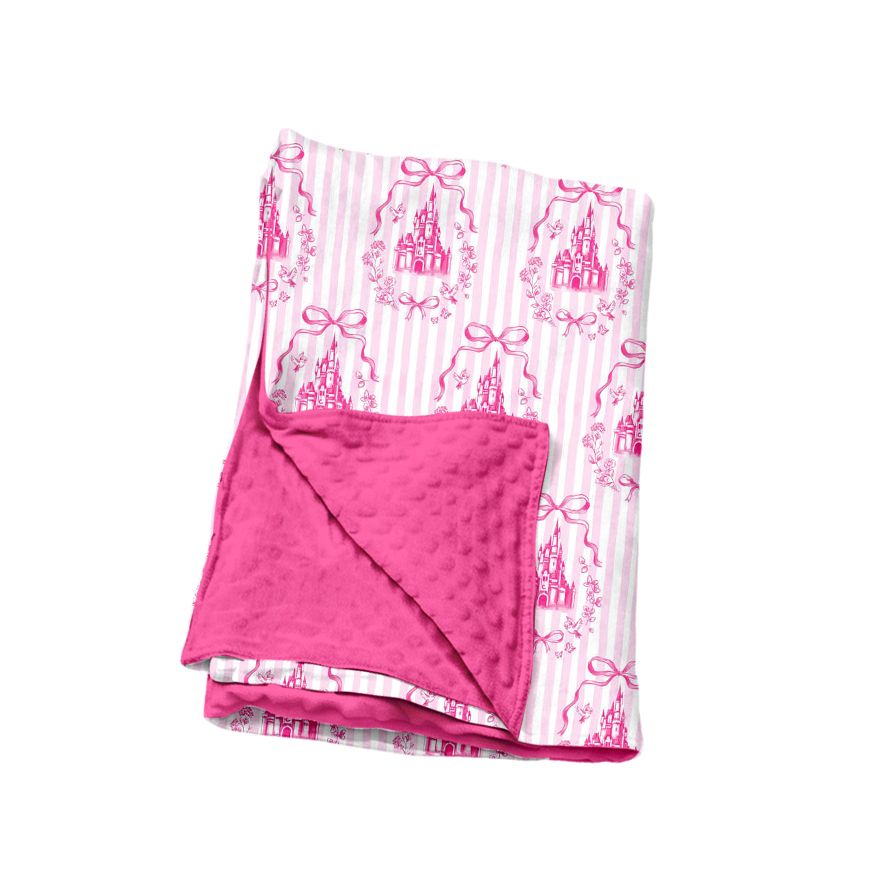 Moq 5 Preorder Baby Girls Kids Castle Pink Blanket