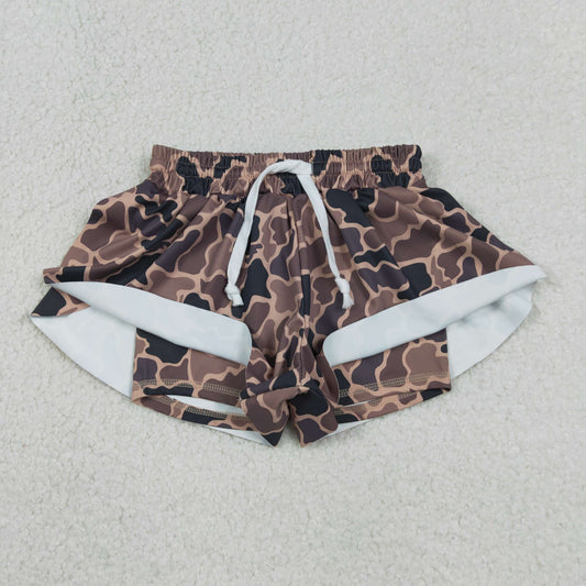 Baby Girls Brown Camo Yoga Southern Shorts Bottoms