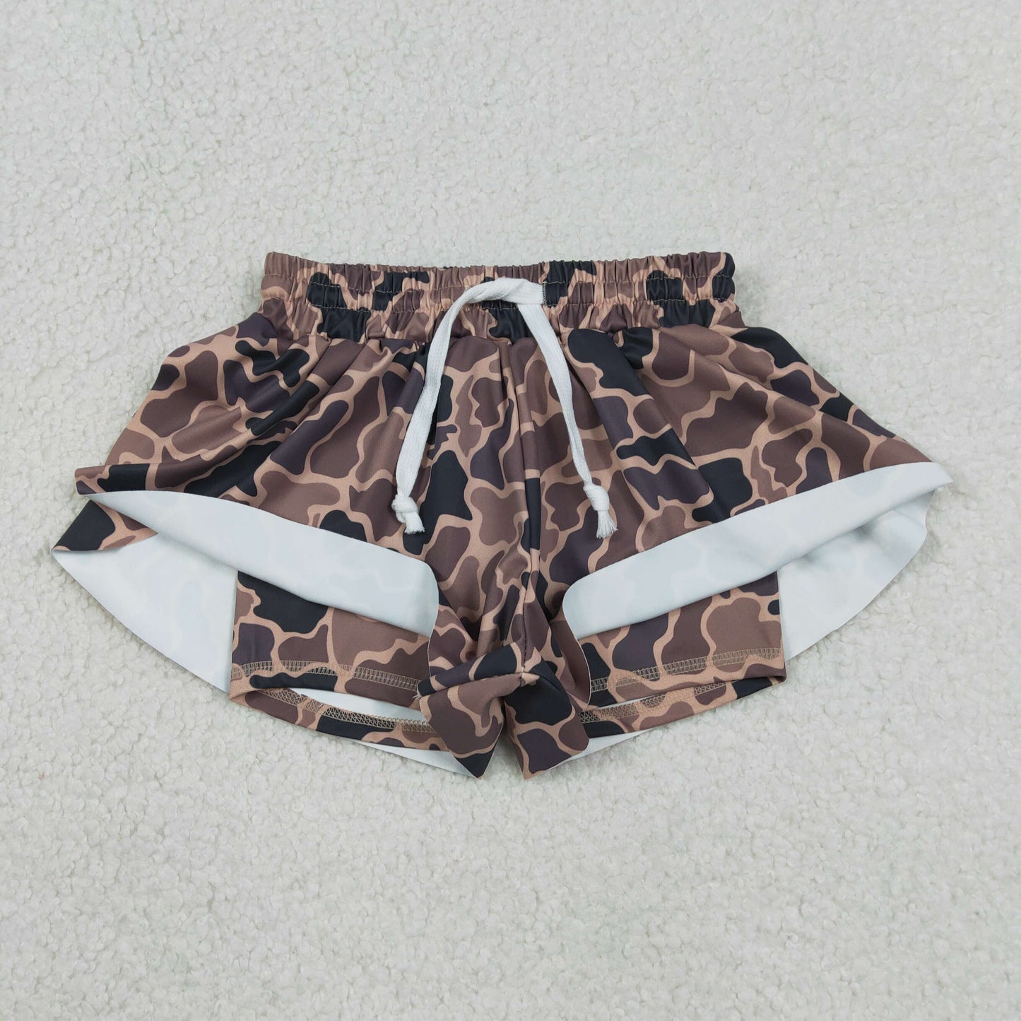 Sibling Kids Girls Adult Women Brown Camo Yoga Southern Shorts Bottoms