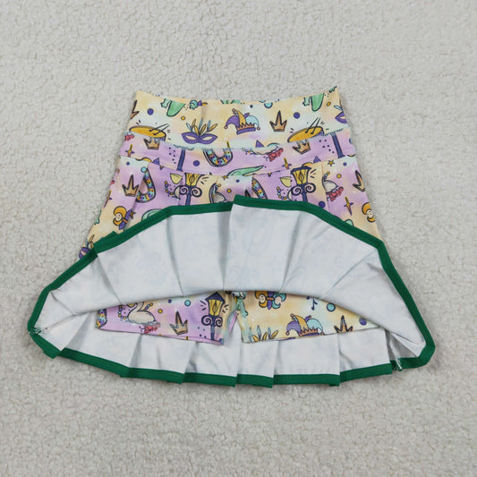 RTS Baby Girls Kids Mardi Gras Anchors Masks Yoga Skirt Shorts Skort