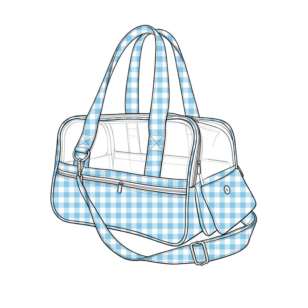 Moq 5 Preorder Blue Plaid Pet Carrier Travel Bag