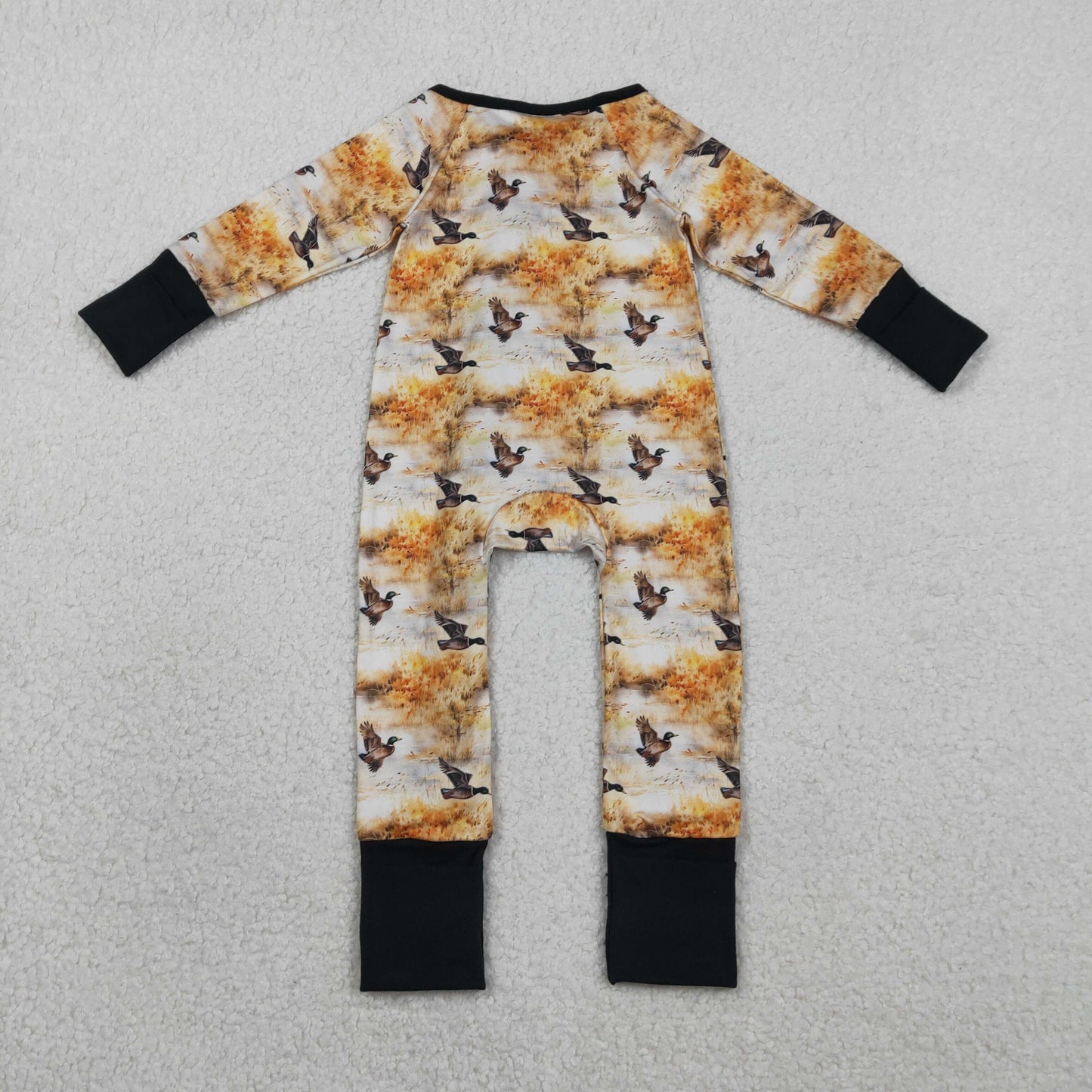 RTS Baby Boys Infant Long Sleeves Ducks Zipper Sleeper Romper