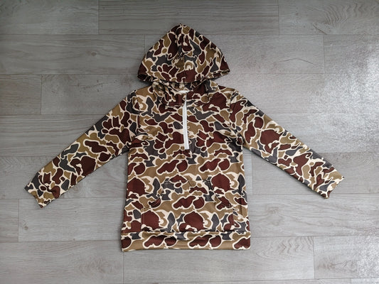 Baby Boys Kids Long Sleeves Pocket Hoodie Zipper Camo Shirt Tops