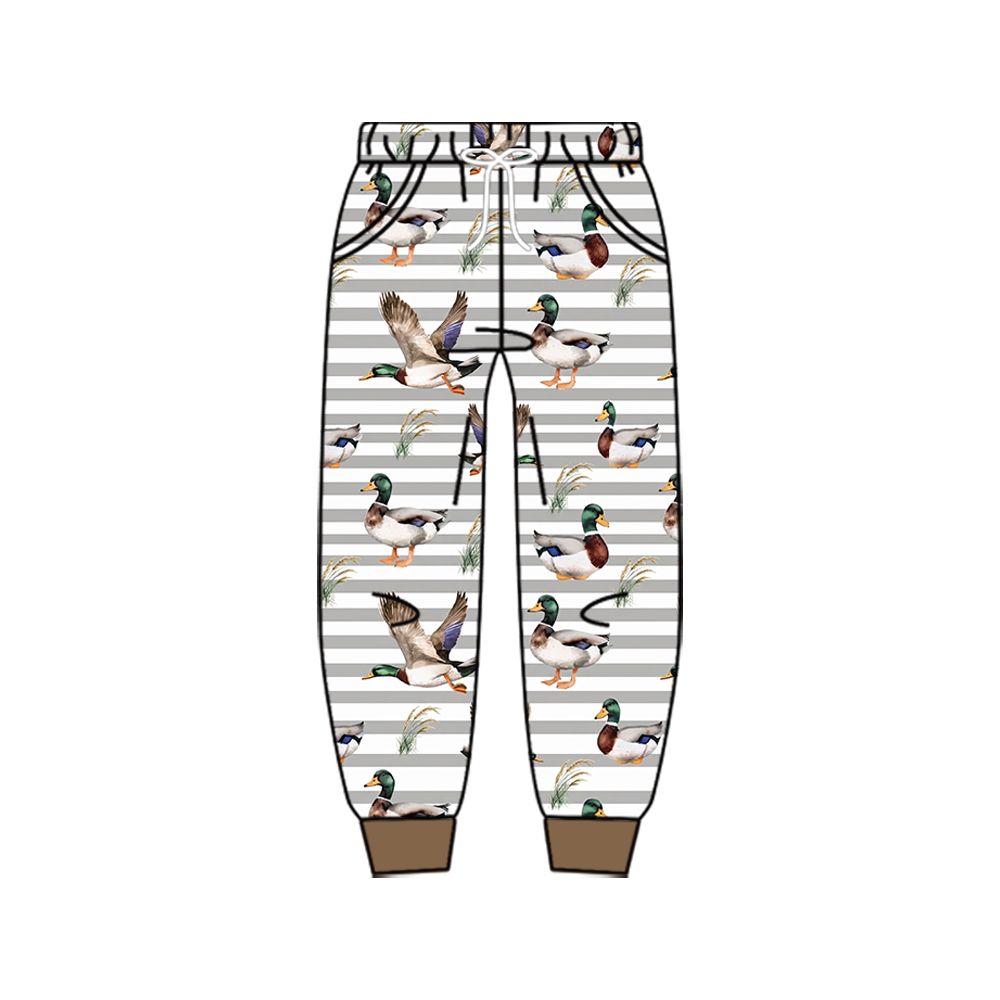 Moq 5 Baby Boys Kids Ducks Stripes Pockets Pants Bottoms Clothes