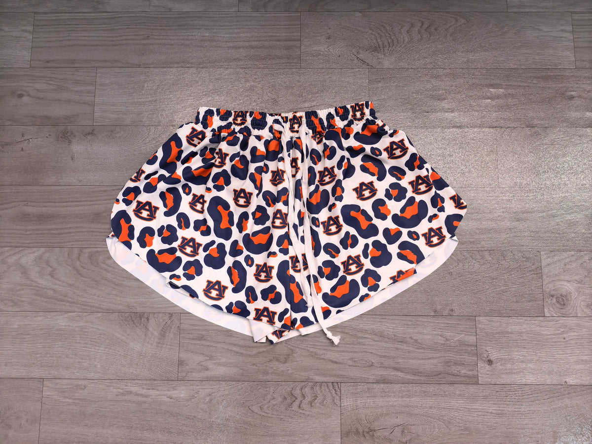 No moq Preorder Adult Women Leopard AU Team Yoga Active Ruffle Shorts Bottom