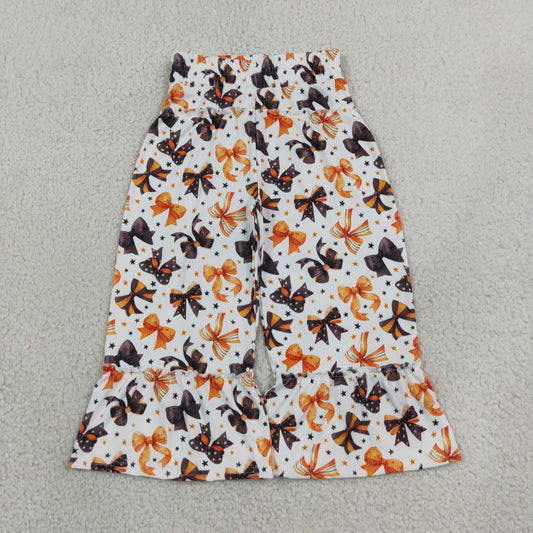 Sibling Baby Girls Kids Halloween Bows Pumpkins Ghosts Pants Bottoms Clothes