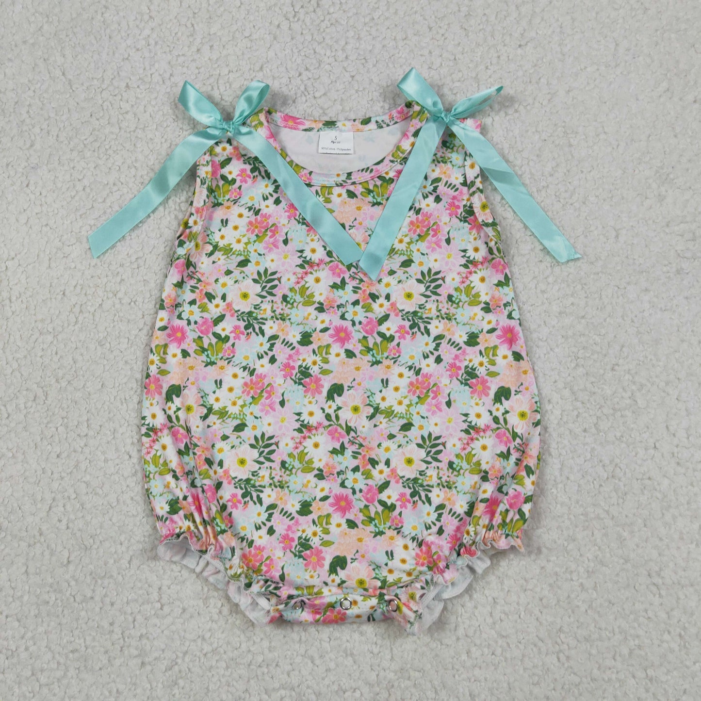 Baby Girls Kids Bows Sleeveless Flower Summer Bubble Romper