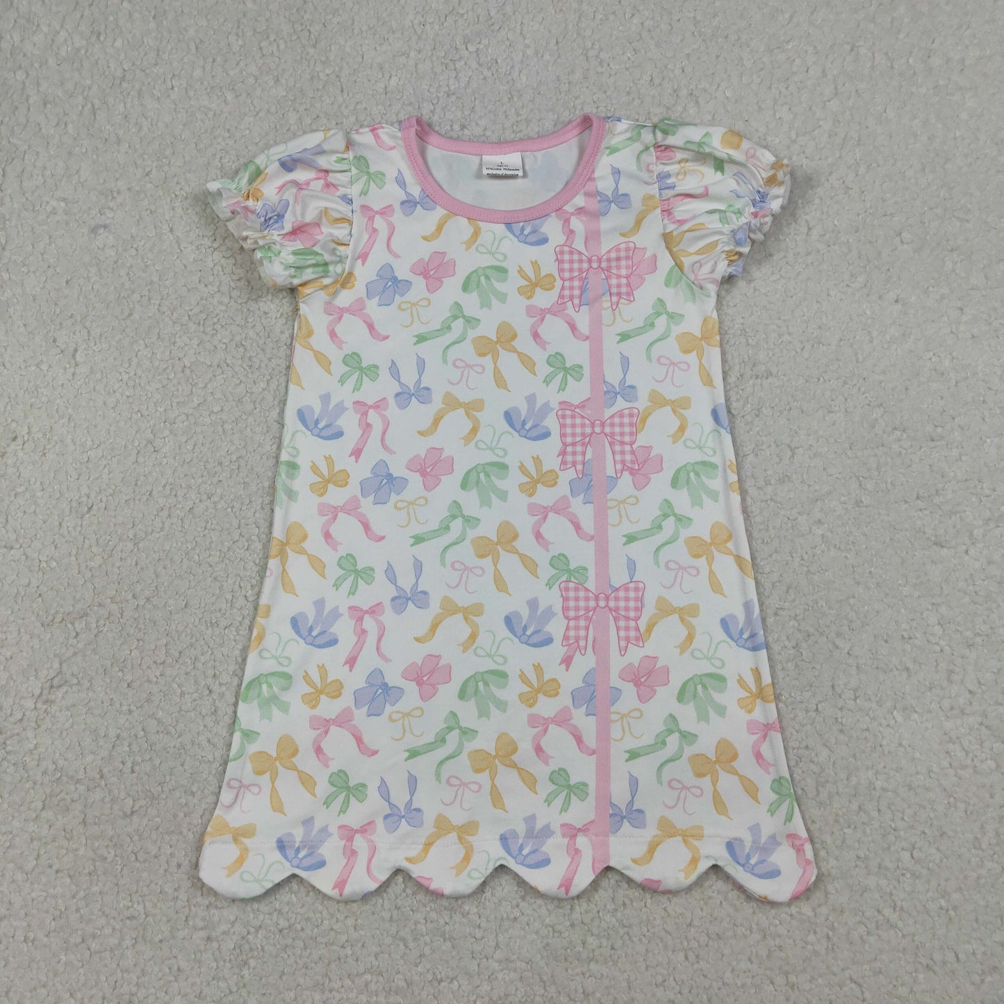 RTS Sibling Baby Girls Kids Short Sleeves Colorful Bows Romper Dress Summer Clothes