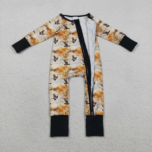 RTS Baby Boys Infant Long Sleeves Ducks Zipper Sleeper Romper