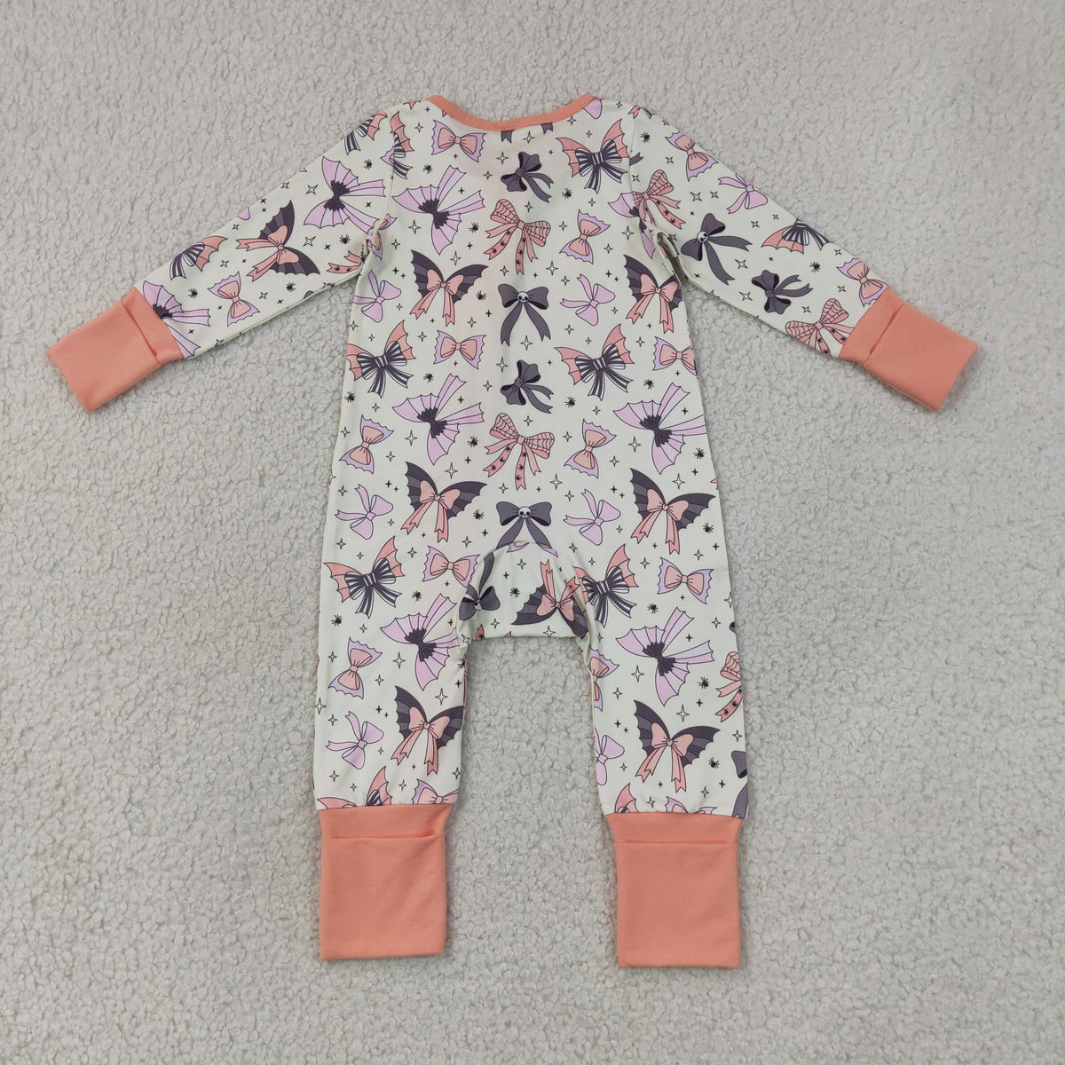 Baby Girls Bats Bows Zipper Footie Sleeper Romper Halloween Clothes