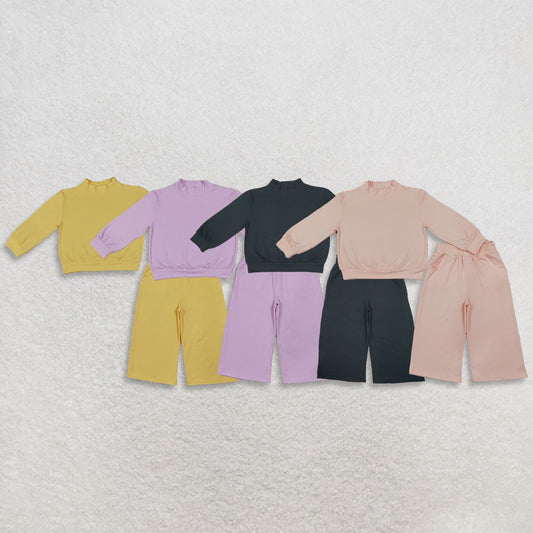 Sibling Baby Girl Kids Long Sleeves Shirts Pockets Pants Sets Cotton Clothes