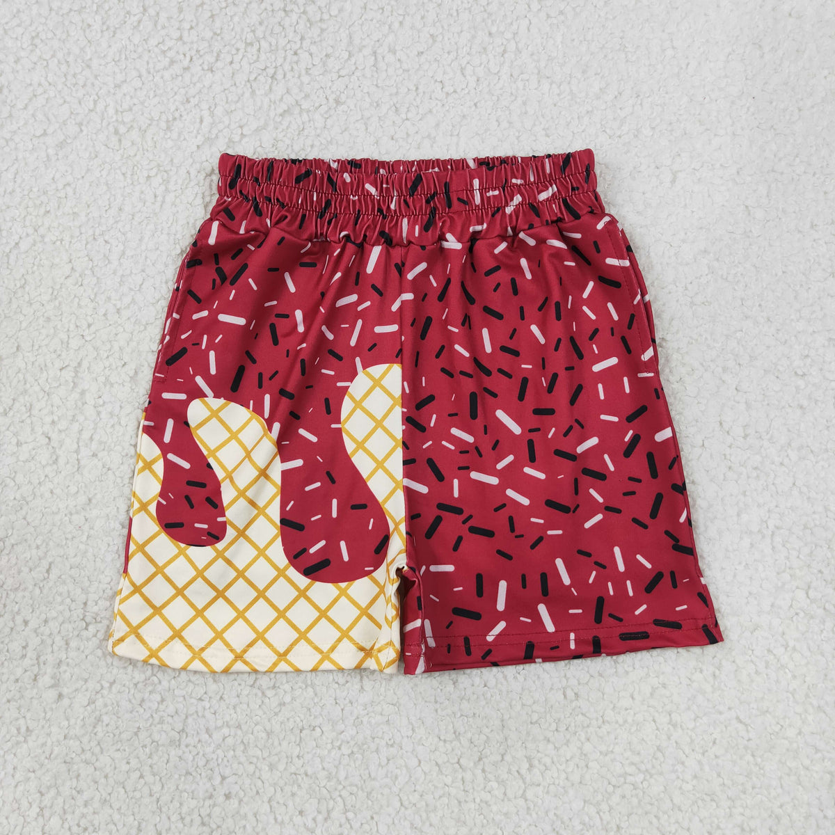 Baby Boy Girl Drips Team Dark Red Shorts Bottom Clothes