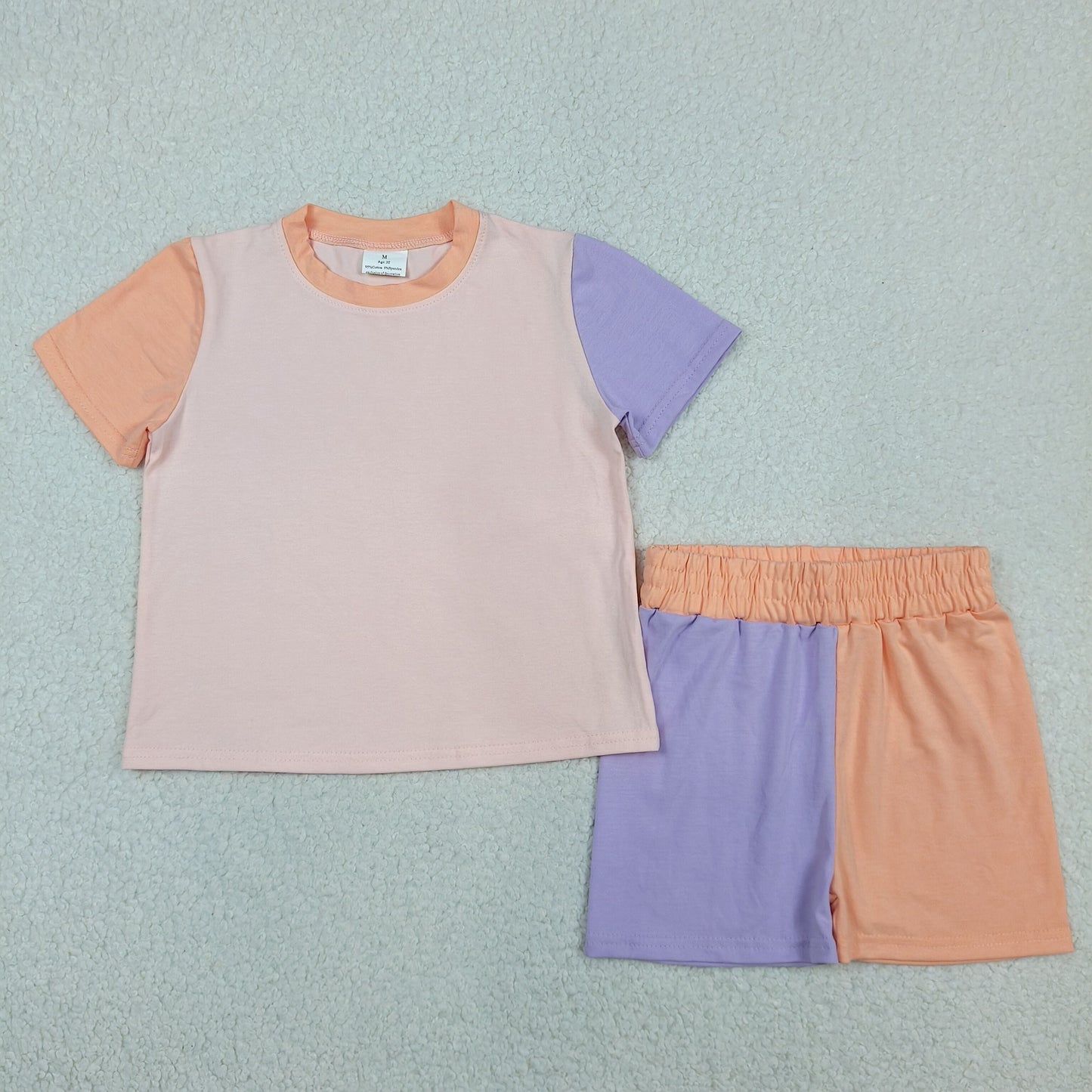 Baby Girls Short Sleeves Shirt Shorts Summer Set Patchwork Clothes