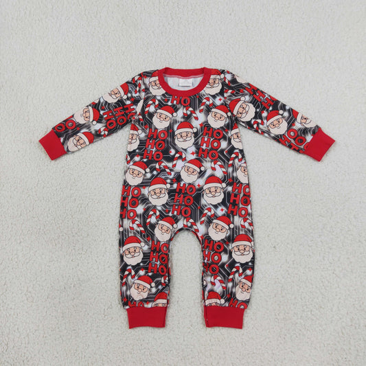 Sibling Baby Boys Kids Long Sleeves Santa Romper Set Pajamas Christmas Clothes