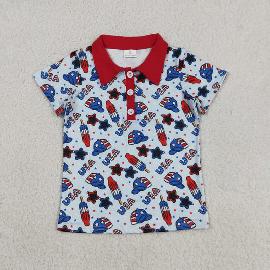 Sibling Baby Boys Kids Popsicle Hats 4th of July Buttons Shirt Romper Blue Clothes