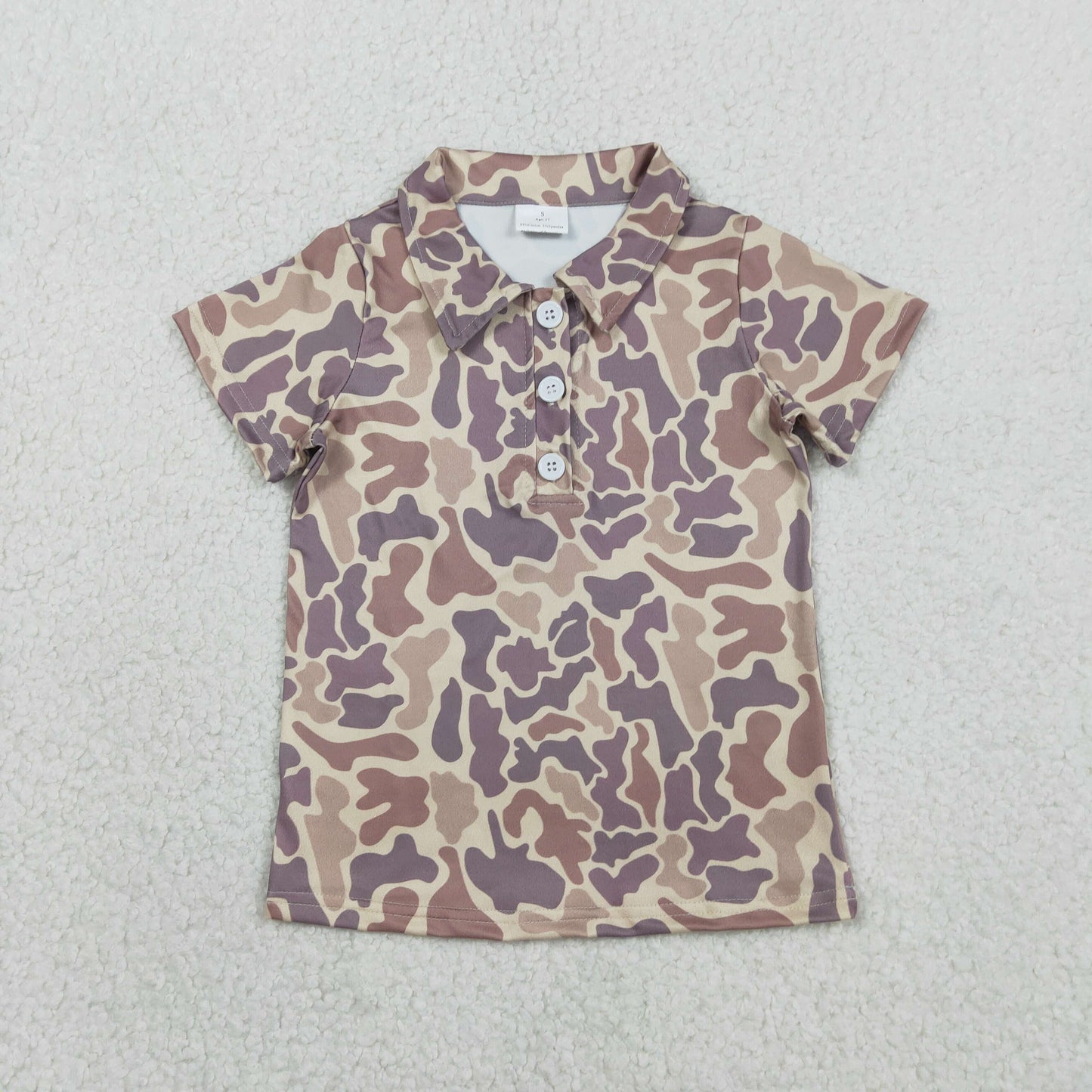 RTS Baby Boys Short Sleeves Southern Camo Print Buttons Polo Shirt Tops