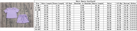 RTS Baby Girls Kids Short Sleeves Flower Shirt Scallop Scallop Shorts Summer Set