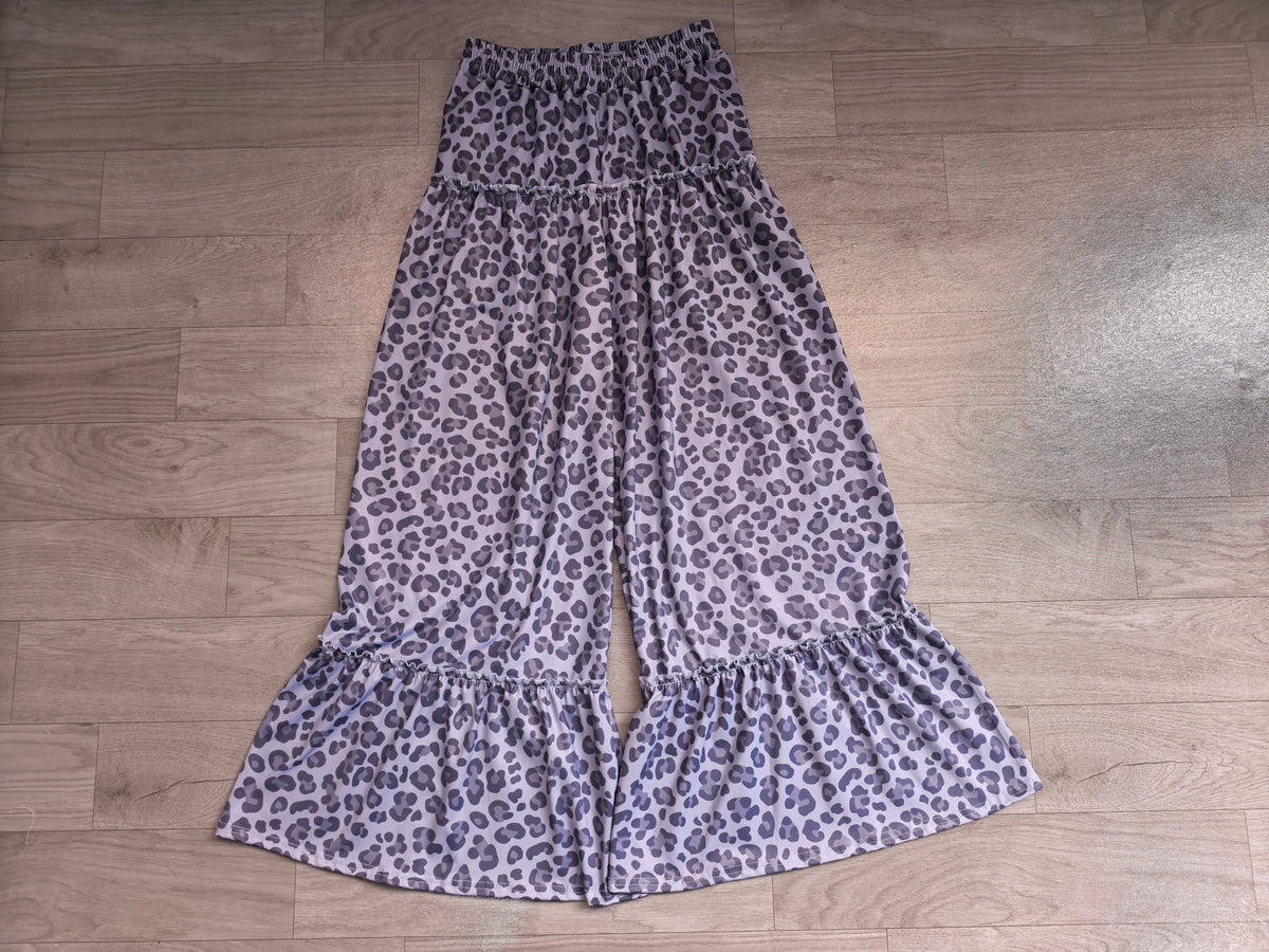 No moq Preorder Adult Women Black Camo Ruffle Pants Bottoms