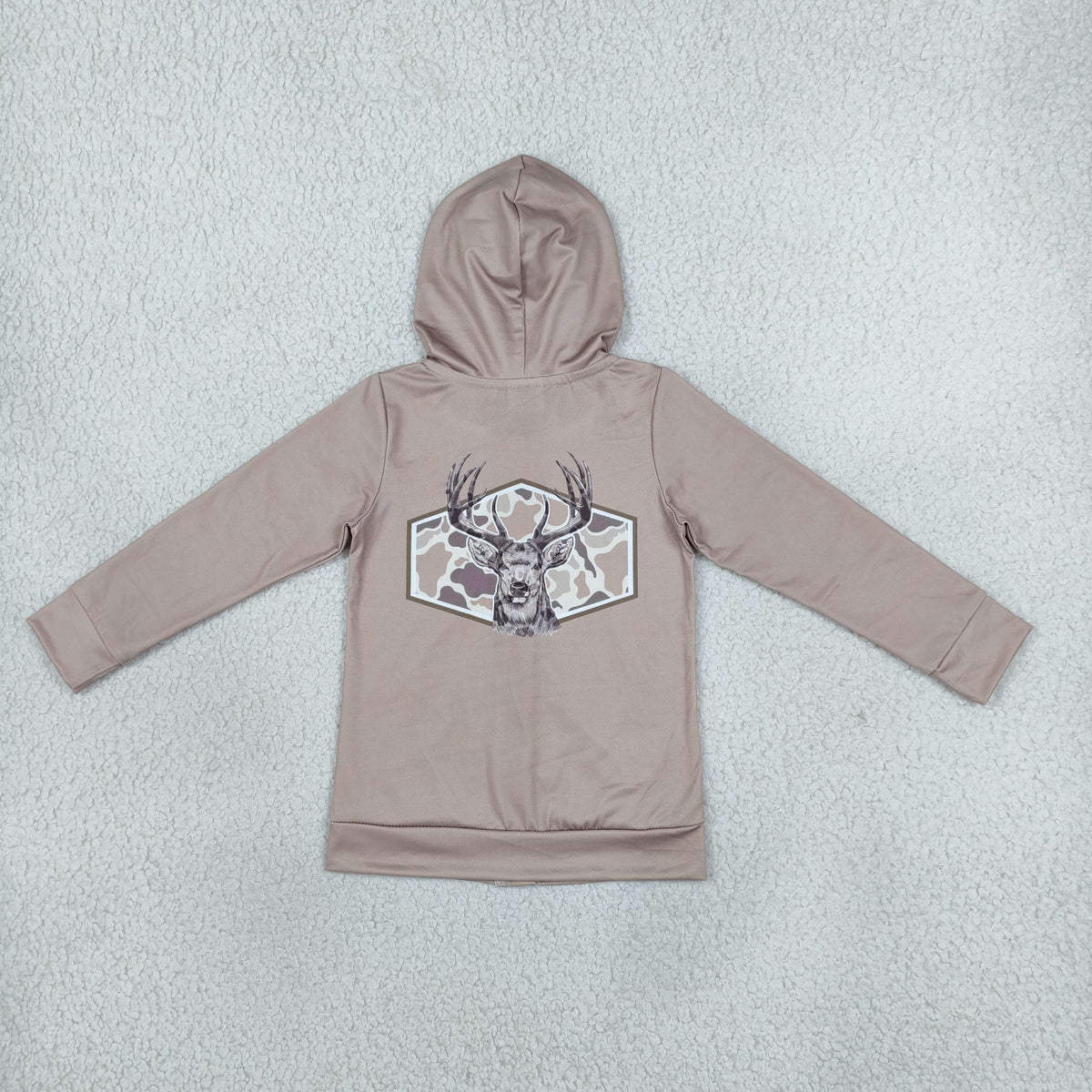Baby Boy Long Sleeves Deer Camo Fall Hoodie Zipper Pockets Tops