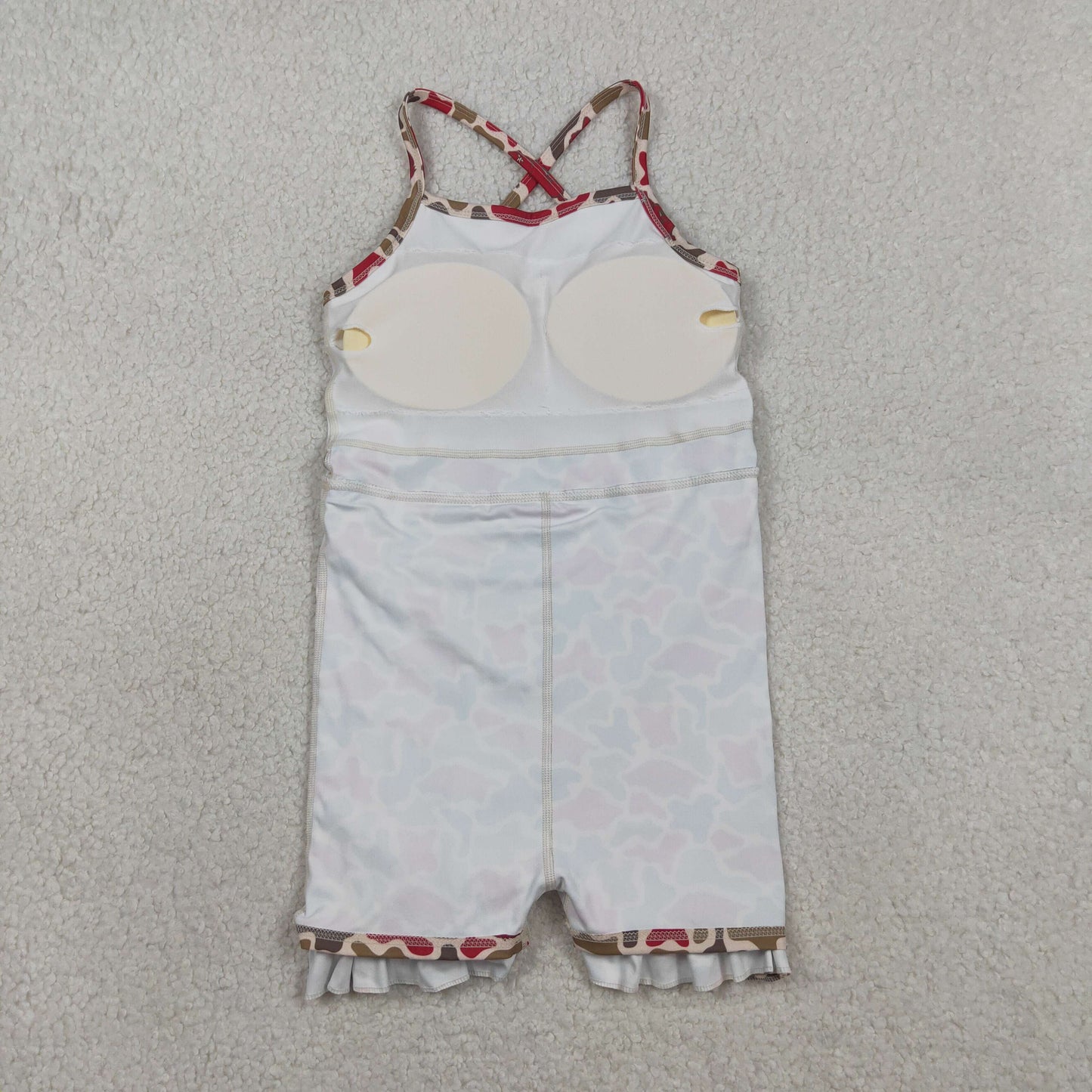 RTS Baby Girls Kids Straps Pigs Camo Print Team Yoga Ruffle Knee Length Dress