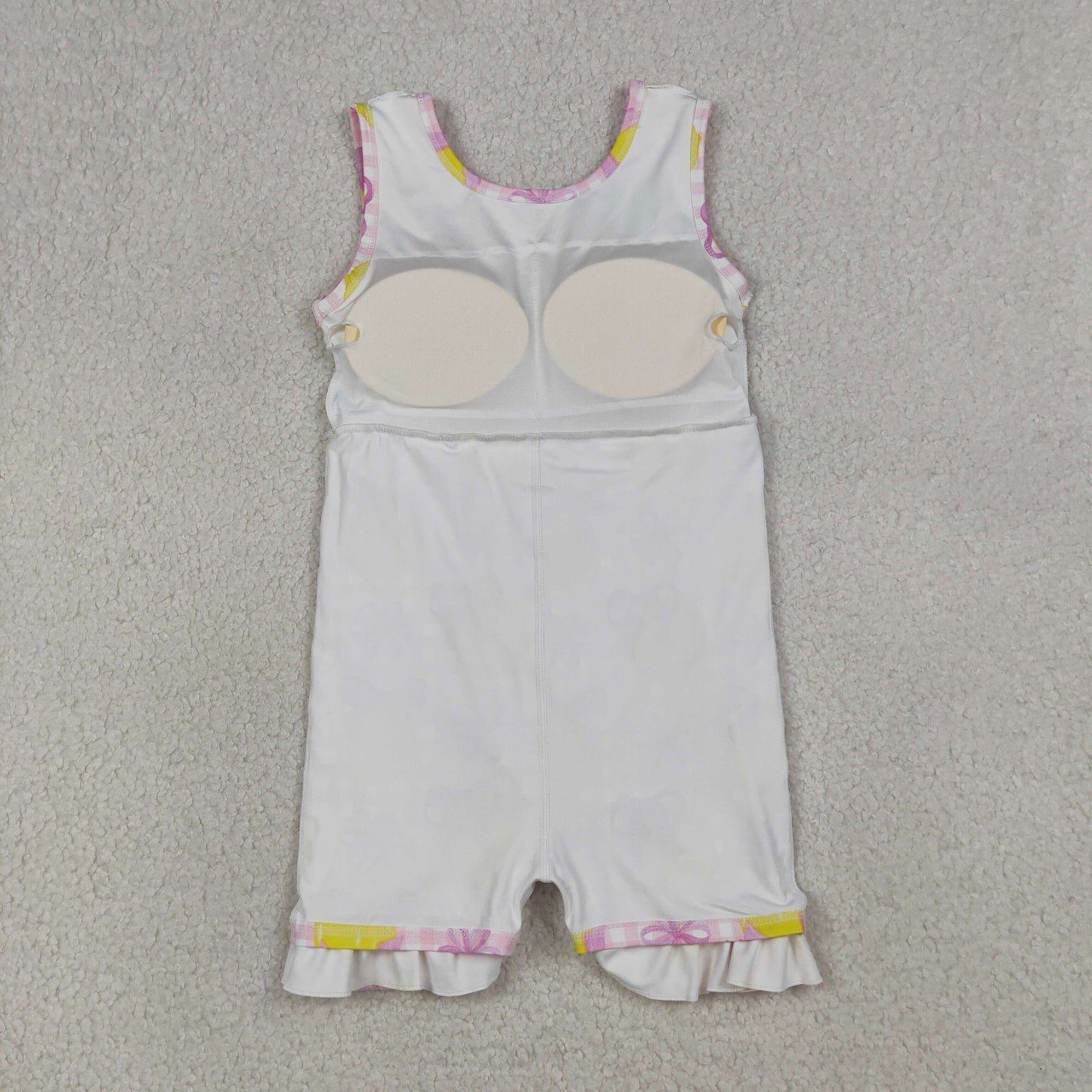 RTS Baby Girls Kids Sleeveless Lemons Bows Pink Plaid Yoga Active Shorts Knee Length Dress