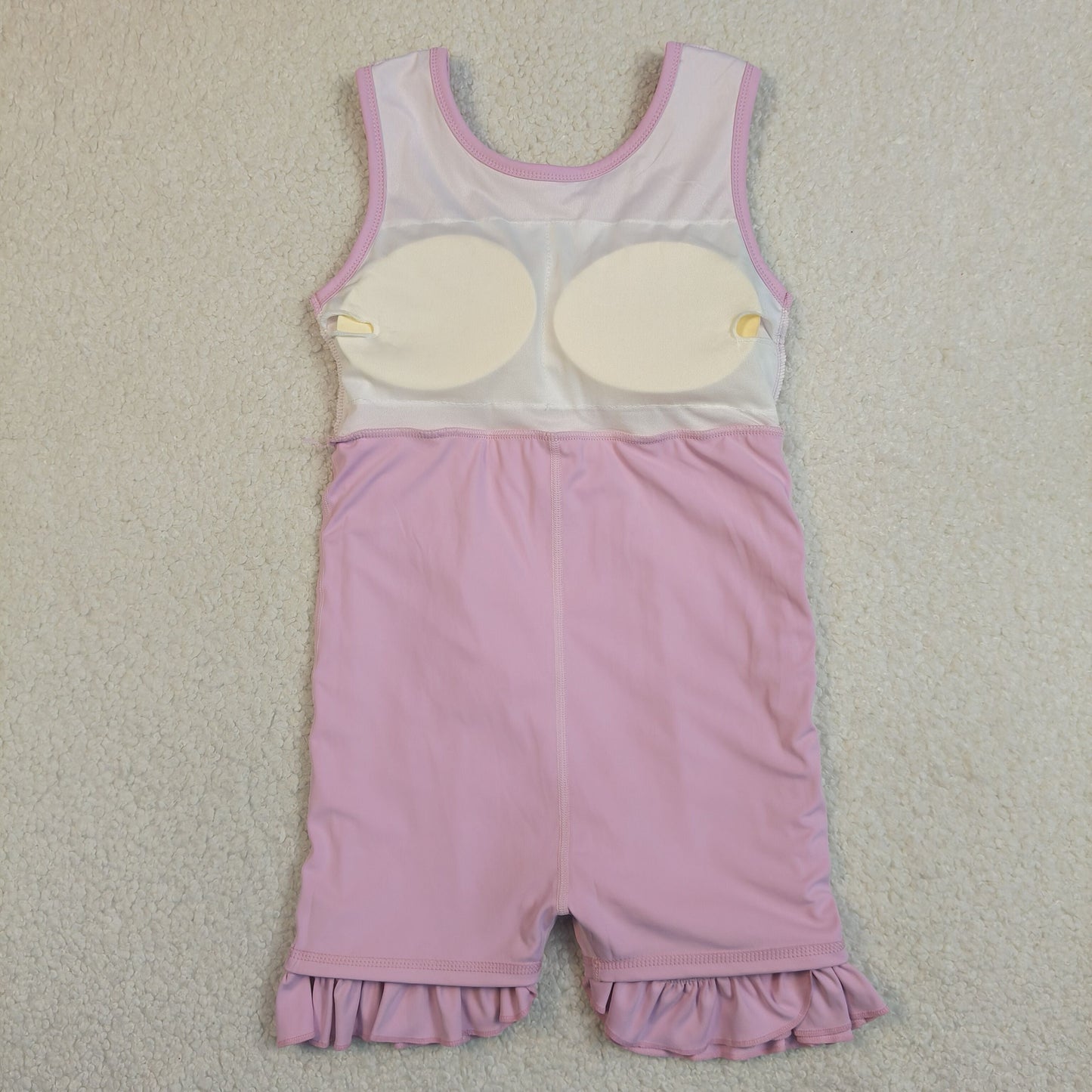 Baby Girls Sleeveless Ruffle Knee Length Yoga Pink Dress with Shorts