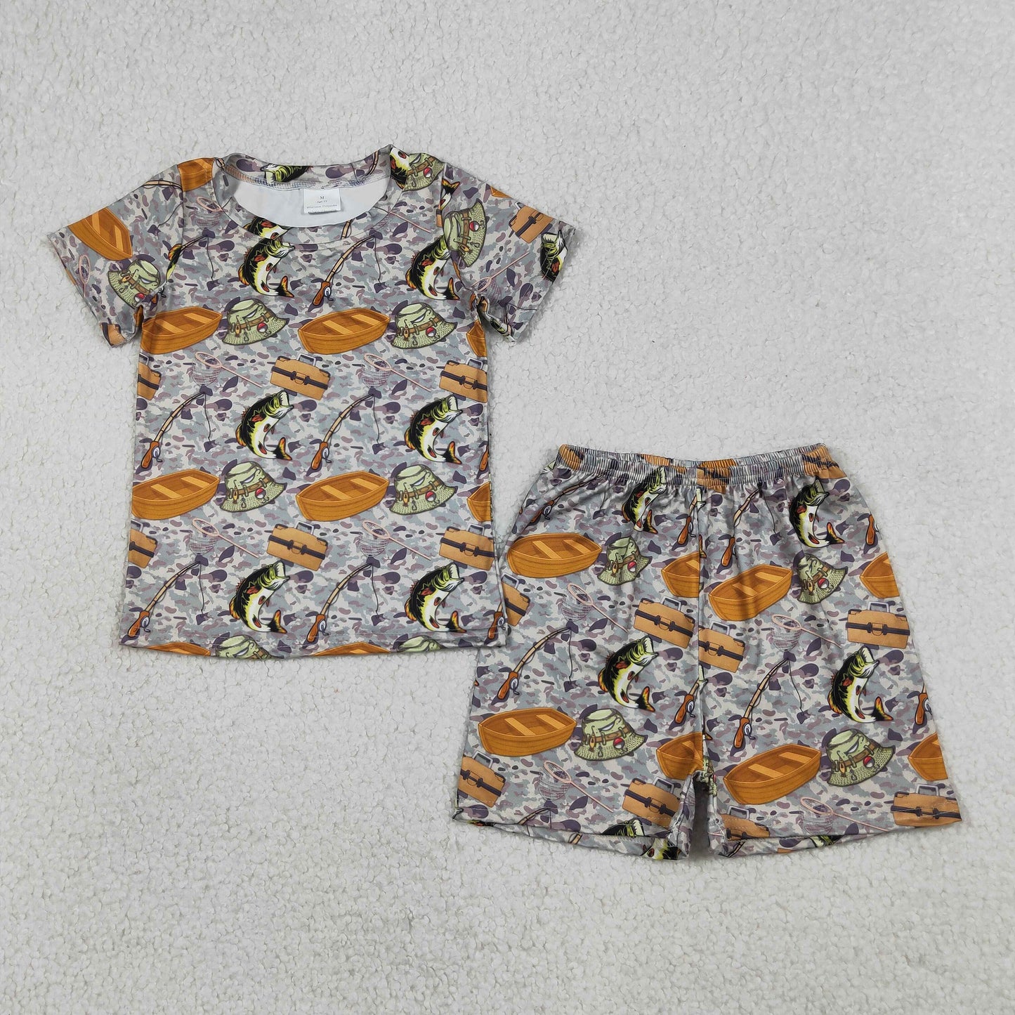 Baby Boys Toddler Short Sleeves Fishing Shirt Shorts Summer Set