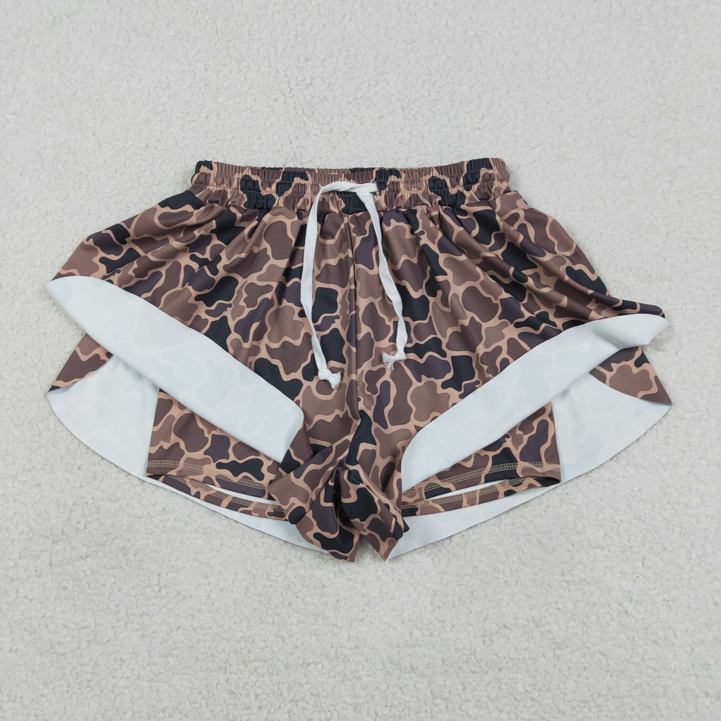 Adult Women Brown Camo Yoga Southern Shorts Bottoms