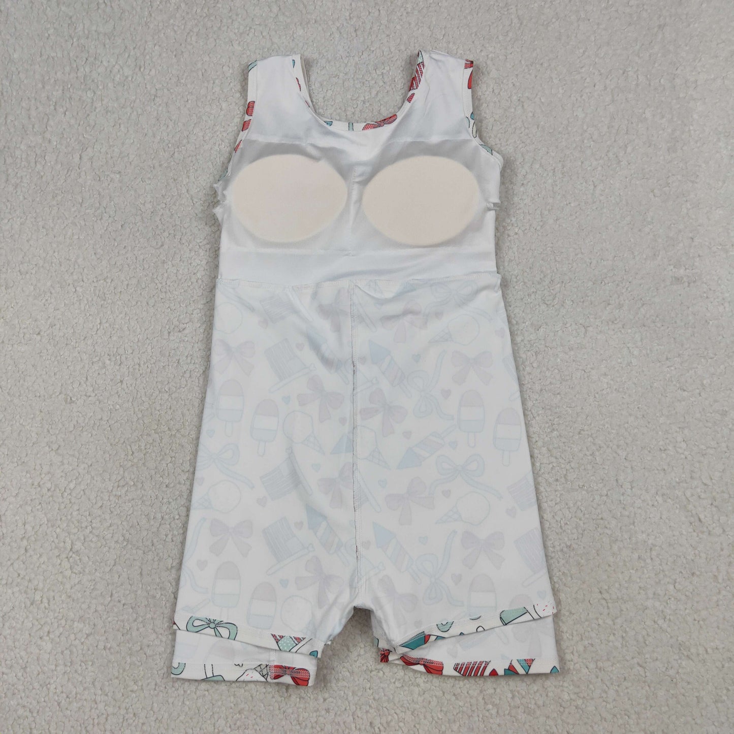 RTS Baby Girls Toddler Popsicles Bows Flags 4th of July Yoga Shorts Knee Length Dress