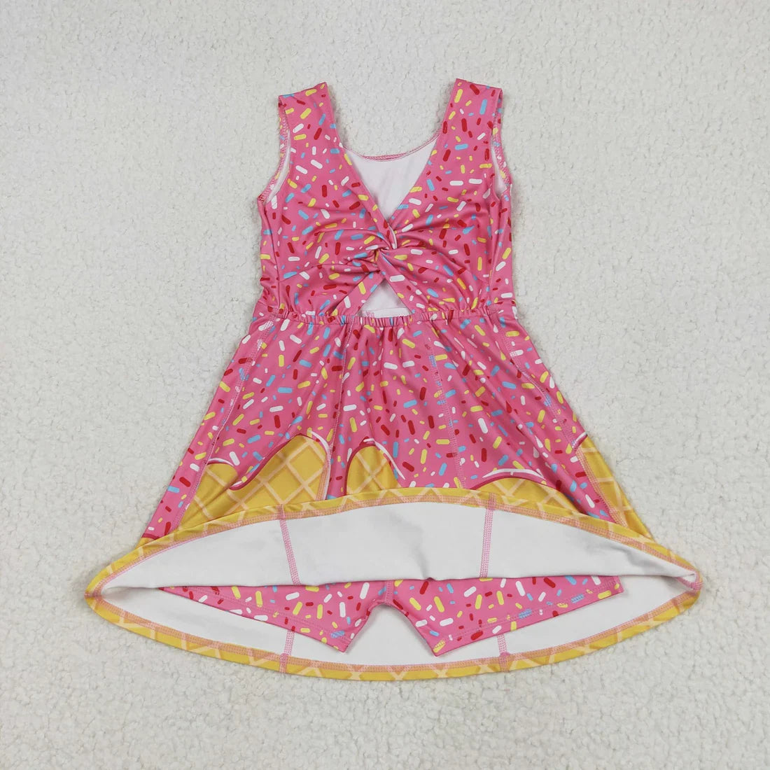 RTS Sibling Baby Girl Sleeveless Drips Summer Knee Length Yoga Active Dresses ( No.1-6 )
