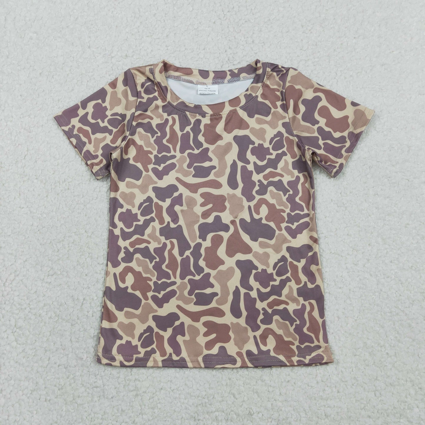 RTS Baby Boys Kids Short Sleeves Southern Brown Camo Shirt Tops