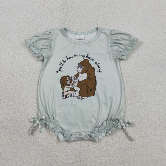 RTS Sibling Baby Boys Girls Kids Short Sleeves Monkey Cartoon Summer Bubble Romper Sets