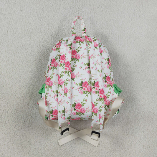 Baby Girls Kids Flower Green Plaid Ruffle Backpack Bags