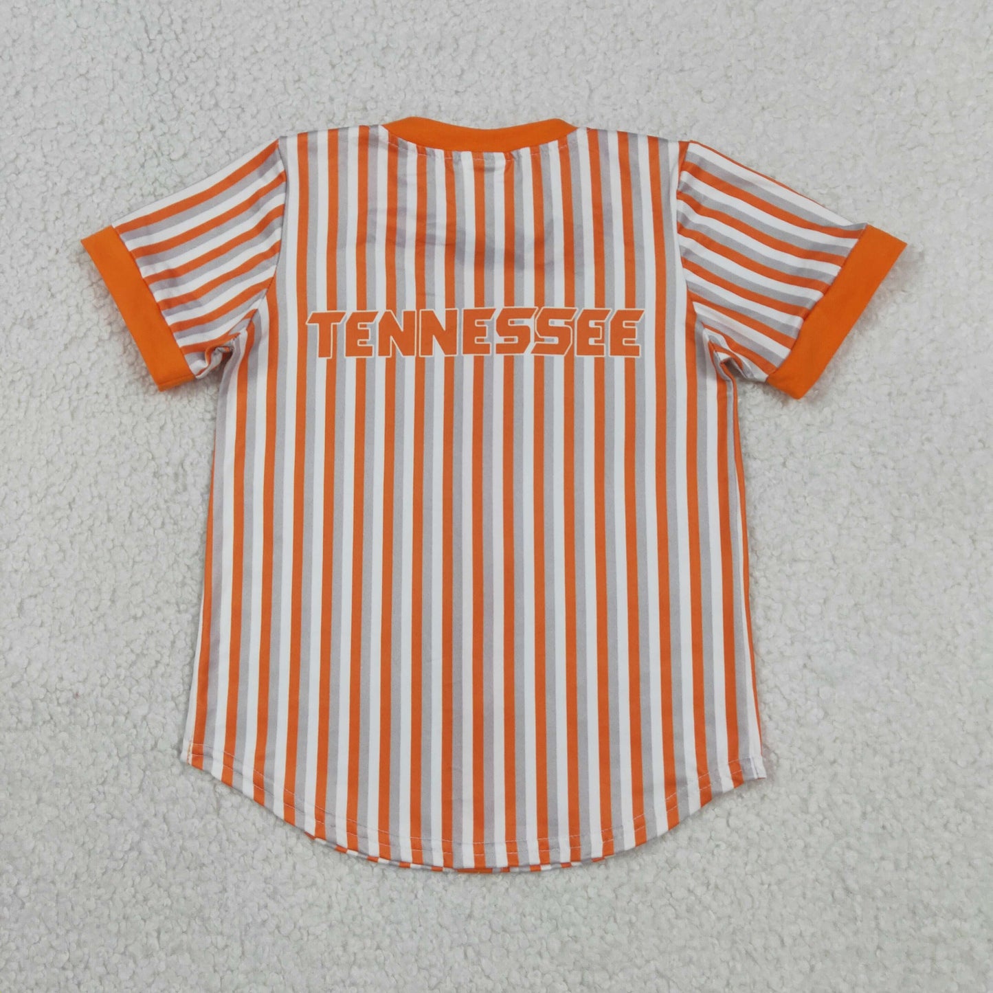 Baby Boy Kids Short Sleeves Orange Grey Stripes Shirt Team Tops