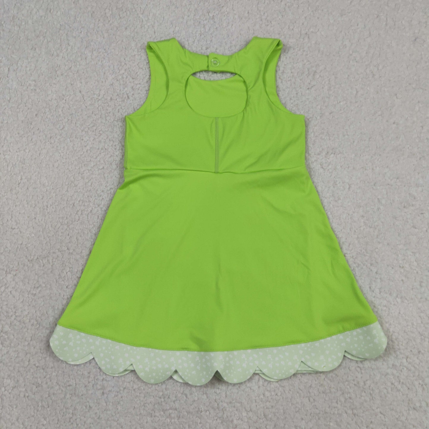 Baby Girls Sleeveless Bows Yoga Shorts Ruffle Knee Length Green Dress