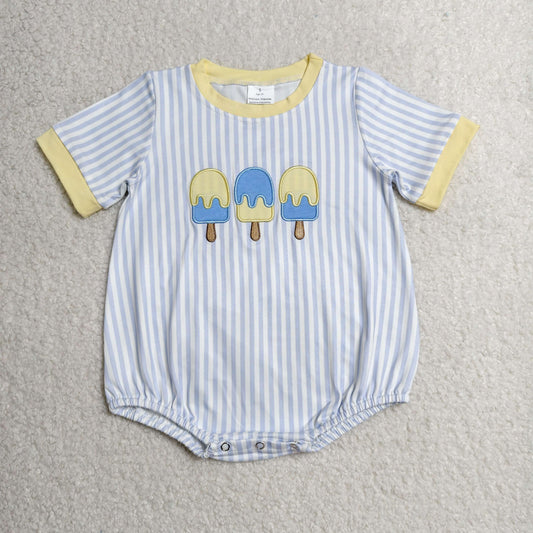 Sibling Baby Boys Kids Embroidery Popsicle Stripes Tops Shorts Set Romper Summer Clothes