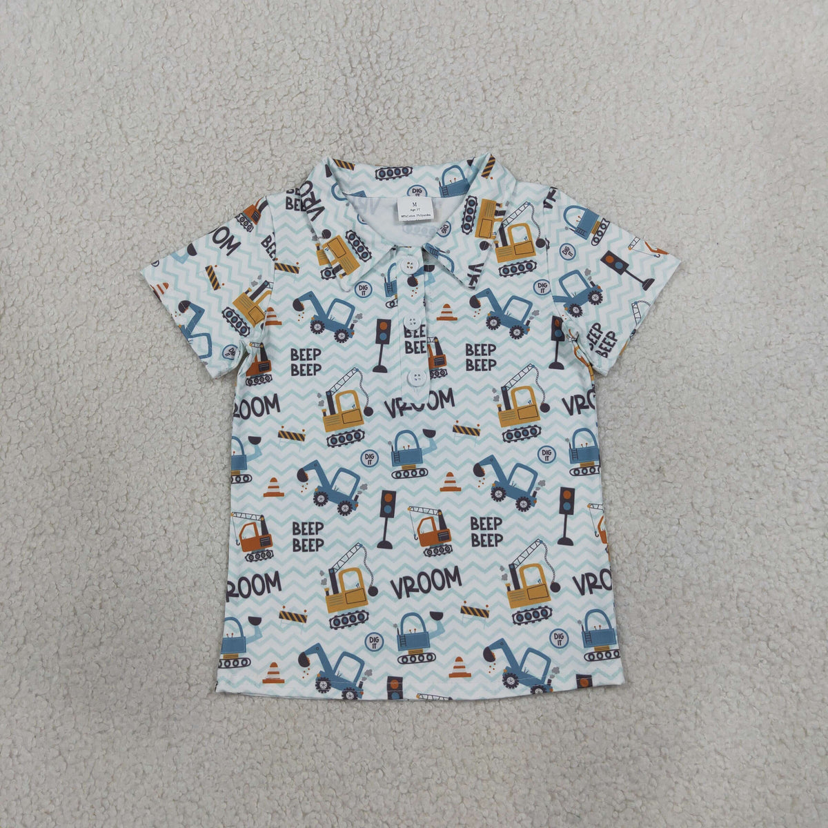 Baby Boys Toddler Short Sleeves Construction Polo Shirt Tops