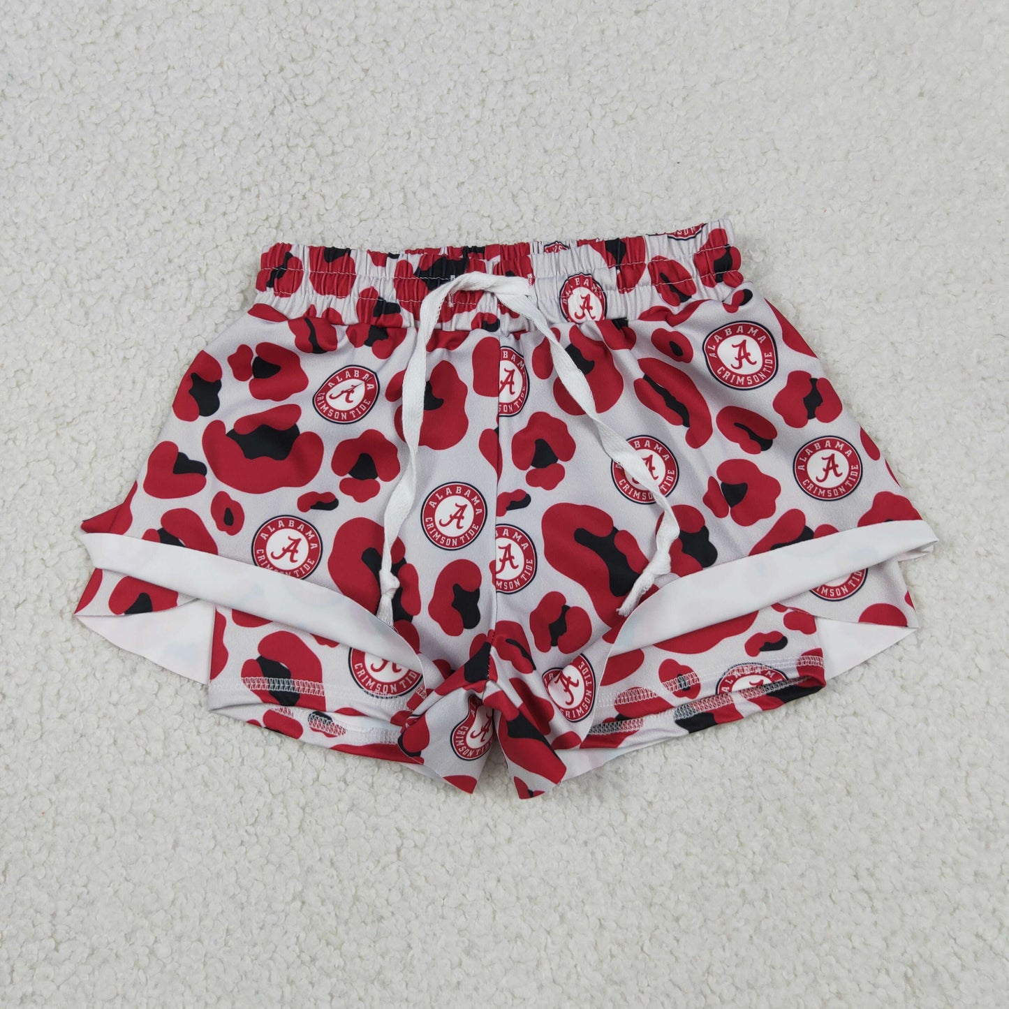 Baby Girls Kids Red Leopard A Team Yoga Active Ruffle Shorts Bottom