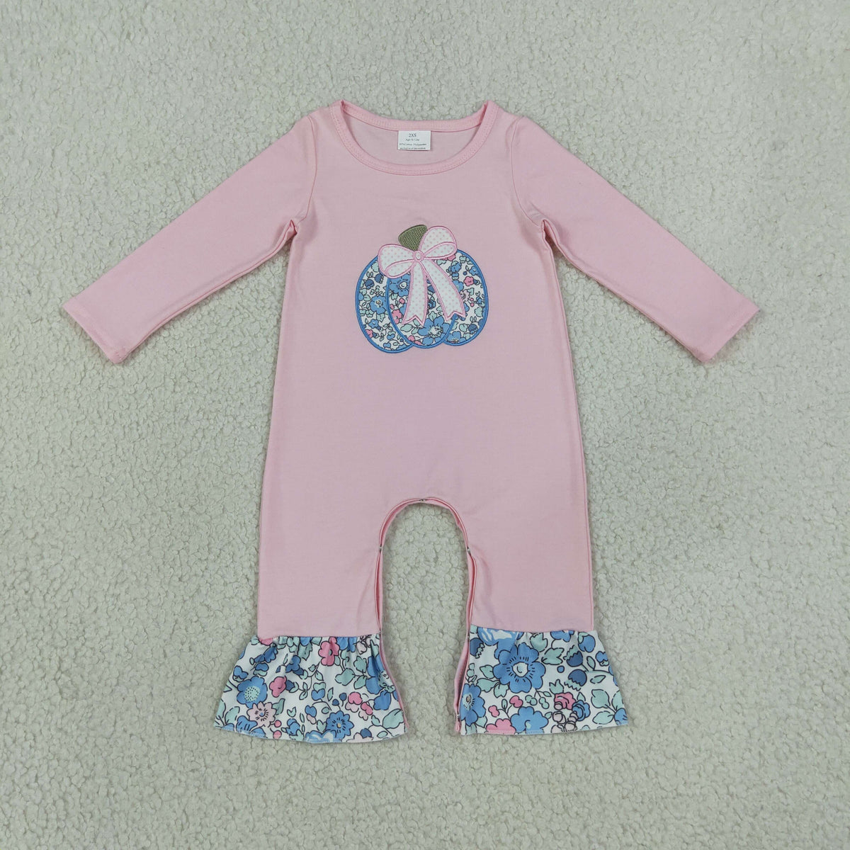 Sibling Baby Girls Kids Embroidery Thanksgiving Pumpkins Bows Flower Romper Set Fall Clothes