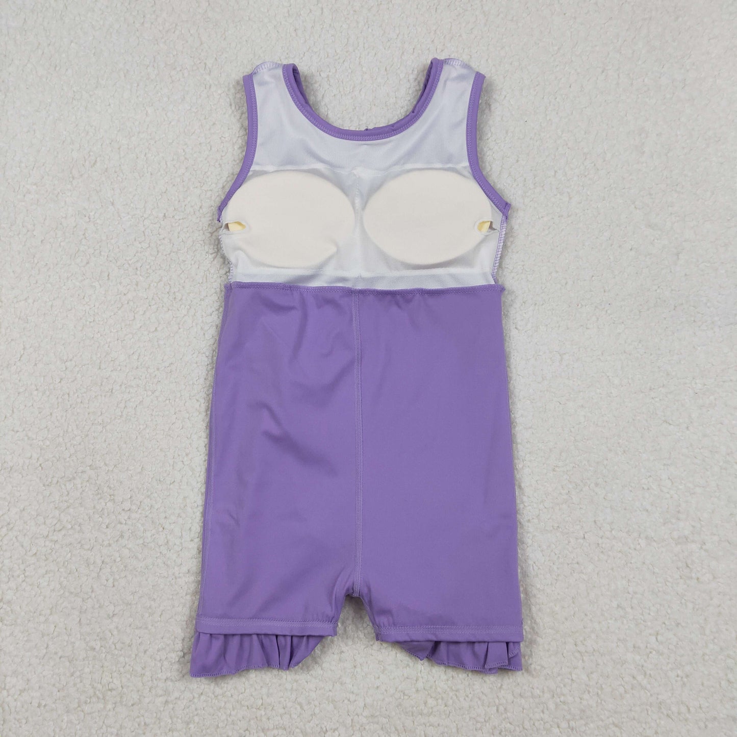 Baby Girls Sleeveless Ruffle Knee Length Yoga Purple Dress with Shorts