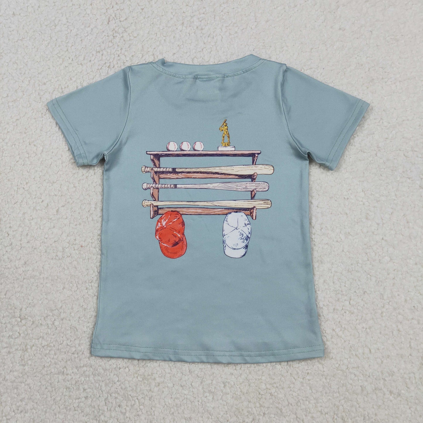 Baby Boys Kids Short Sleeves Baseball Green Shirt Tops