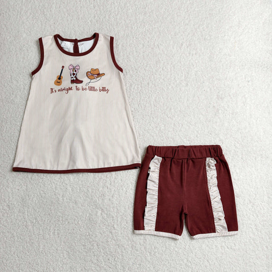 Sibling Baby Boys Girls Sleeveless Western Boots Rompers Set Summer Clothes