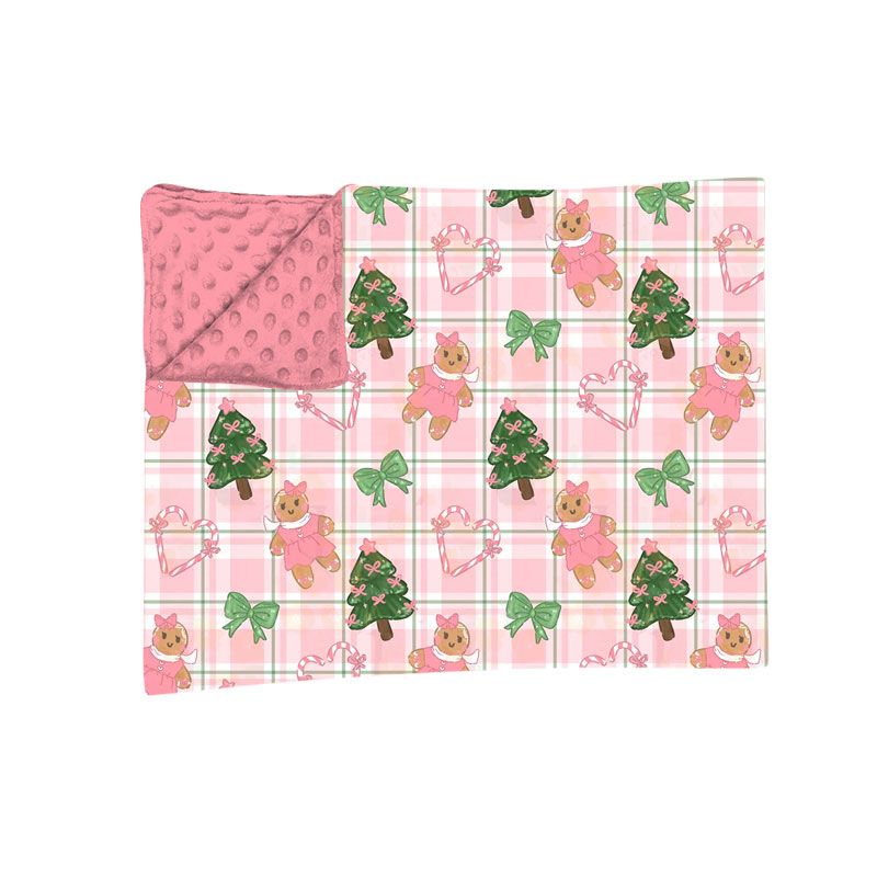 Moq 5 Preorder Baby Girls Kids Gingerbread Bows Tree Christmas Blanket